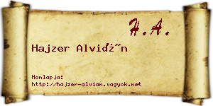 Hajzer Alvián névjegykártya